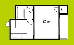 コスモ21 1Kの間取図画像