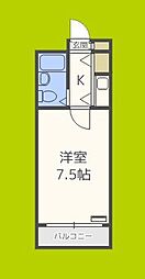 サンライズ千代崎 1Kの間取図画像
