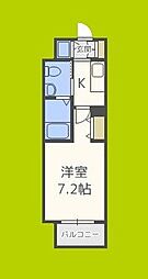 グランルージュ中之島南 1Kの間取図画像
