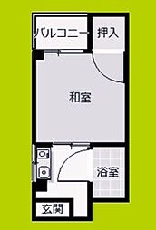 パークハイツあびこ 1Kの間取図画像