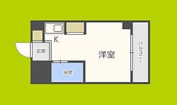 ネオコート天王寺 ワンルームの間取図画像