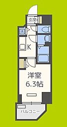 プレサンス江戸堀 1Kの間取図画像