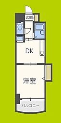 ノルデンハイム東三国B棟 1DKの間取図画像