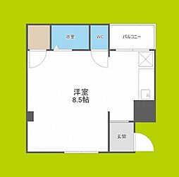 リッコレジデンス ワンルームの間取図画像