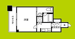 リーガルあみだ池新町 1Kの間取図画像