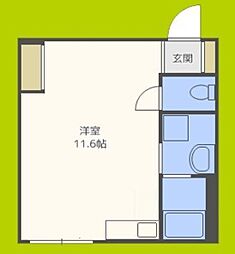 谷4プラザ ワンルームの間取図画像