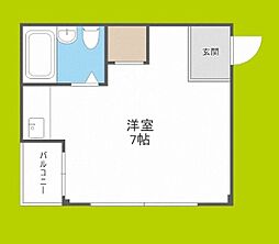暁マンション ワンルームの間取図画像