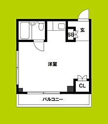 フェイズーリヴァ 1Kの間取図画像