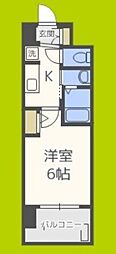 エステムコート中之島GATE2 1Kの間取図画像