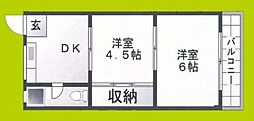 セレブサンティール 2DKの間取図画像