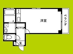 AMEDEE福島 1Kの間取図画像