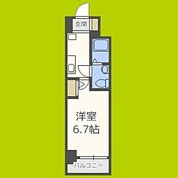 セレニテ本町ルフレ 1Kの間取図画像