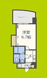 Luxeドーム前1 1Kの間取図画像