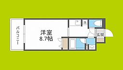 ラドゥセール九条 1Kの間取図画像