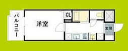 シティアリーナ阿波座西 1Kの間取図画像