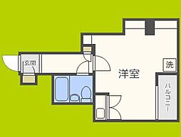 アムズ5桑津 ワンルームの間取図画像