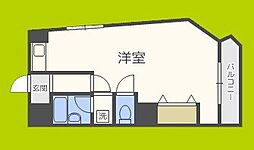 難波リーガルハウス ワンルームの間取図画像