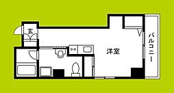 ヴィレッジリバー阿倍野 ワンルームの間取図画像