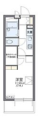 レオパレスアスター 1Kの間取図画像