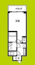 ジアコスモ江戸堀パークフロント 1Kの間取図画像