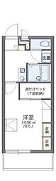 レオパレスフローレセア 1Kの間取図画像