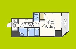 グランパシフィック毛馬 1Kの間取図画像