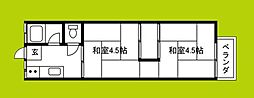 コーポ中谷 2Kの間取図画像