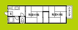 コーポ中谷 2Kの間取図画像