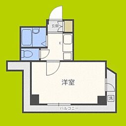 ドミール堺筋本町 1Kの間取図画像