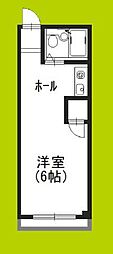 住道ハイツ ワンルームの間取図画像