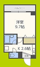 TM南森町 1Kの間取図画像