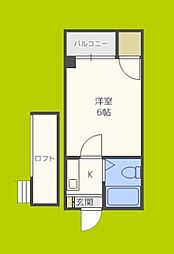 JPアパートメント住之江 1Kの間取図画像