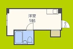 昭和グランドハイツ吉野 ワンルームの間取図画像