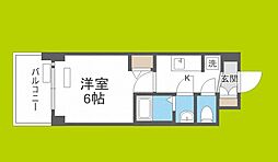 プレサンス南堀江ザ・センス 1Kの間取図画像