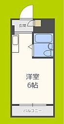 ハイマンマンション ワンルームの間取図画像