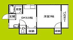 千船ハイツ 1DKの間取図画像