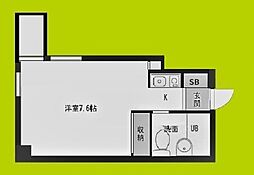 トップヒルズ森之宮 ワンルームの間取図画像