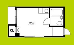 アウトバーンGK ワンルームの間取図画像