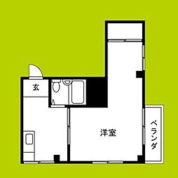 マンショングランシャトー 1DKの間取図画像