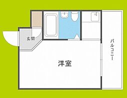 宝楽トレージャー ワンルームの間取図画像