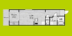 ココングランジュール吹田垂水町 1LDKの間取図画像
