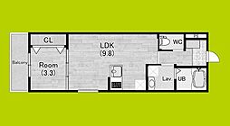 ココングランジュール吹田垂水町 1LDKの間取図画像