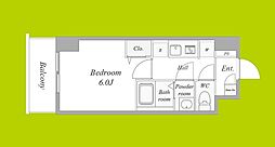 ArtizA瓦屋町II 1Kの間取図画像