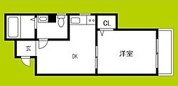 プレシャス・ジェイ・ワン 1DKの間取図画像