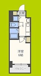 プレサンス天神橋ディオレ 1Kの間取図画像