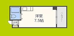 プリエール南堀江 ワンルームの間取図画像
