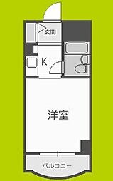 エステハイツ塚本 ワンルームの間取図画像