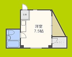 プレアール松虫 ワンルームの間取図画像
