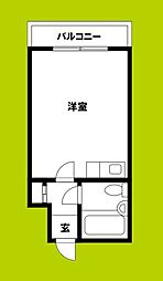 心斎橋レジデンス ワンルームの間取図画像