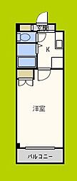 パテオ長居 1Kの間取図画像